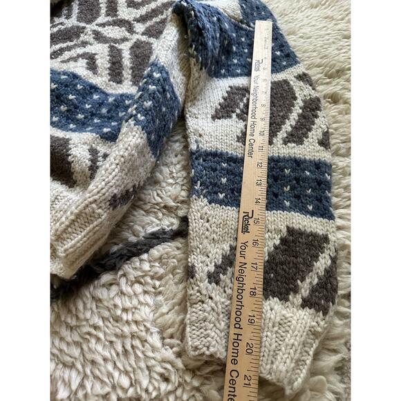 Wool Winter Sweater Men Handmade Chunky Warm thick fair isle - Picture 9 of 11